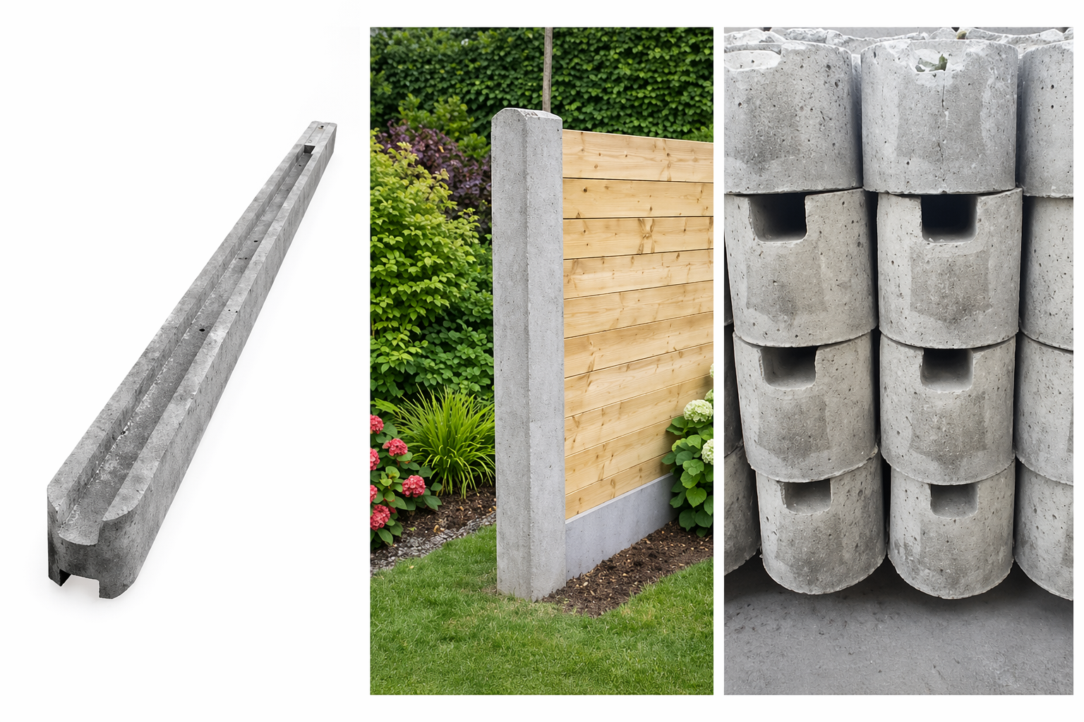 Beton eindpaal met gleuf 2.8m - 92 kg (1.8m + 0.3m) 